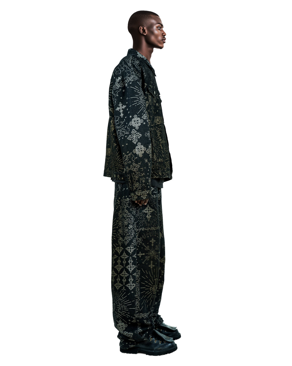 Denim Jacquard Jacket Black