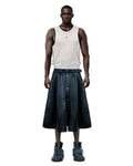 Consumed Distressed Black Leather Skirt