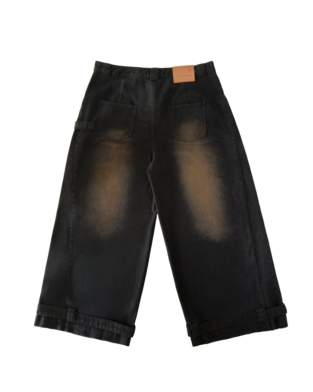 Tobi Wide Leg Black Jeans Dirty Washed