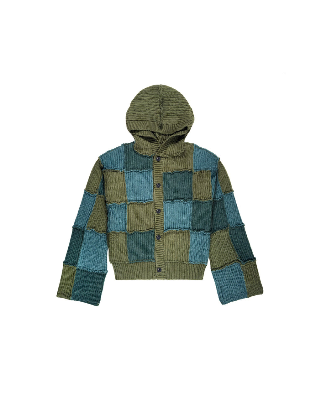 Cardigan Hoodie Knit Green