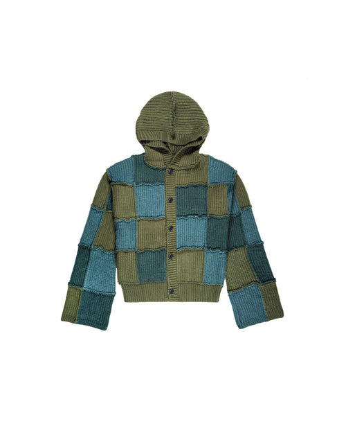 Cardigan Hoodie Knit Green