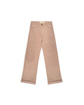 Beige Workwear Pleated Patch Pants