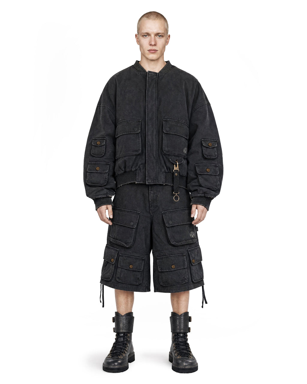 Cargo Shorts Washed Black