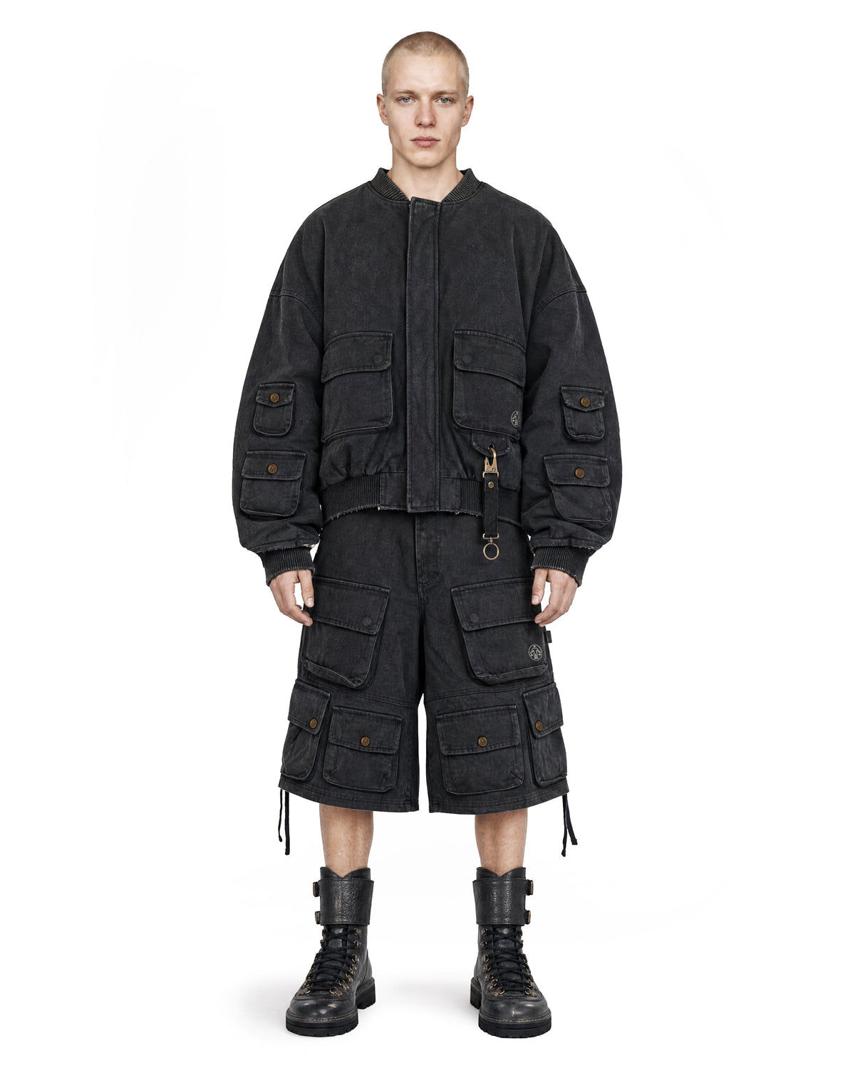 Cargo Shorts Washed Black