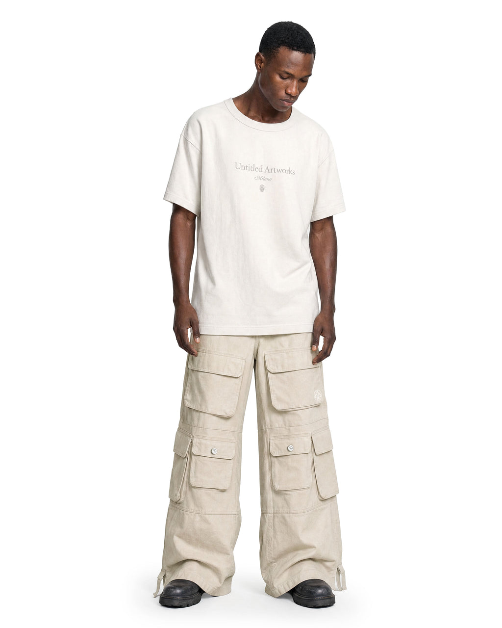Cargo Wide Pants Beige
