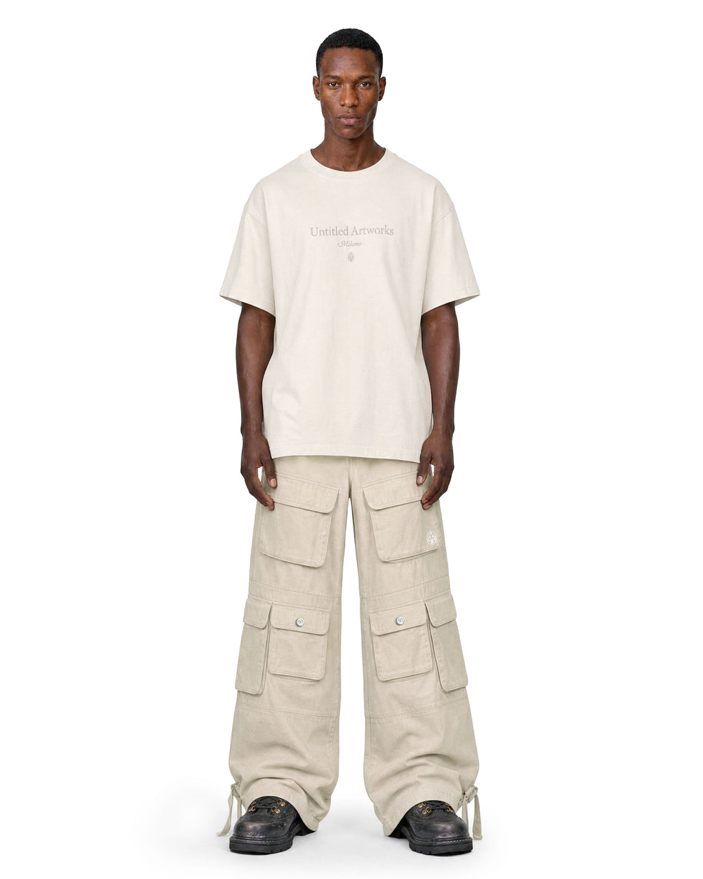 Cargo Wide Pants Beige
