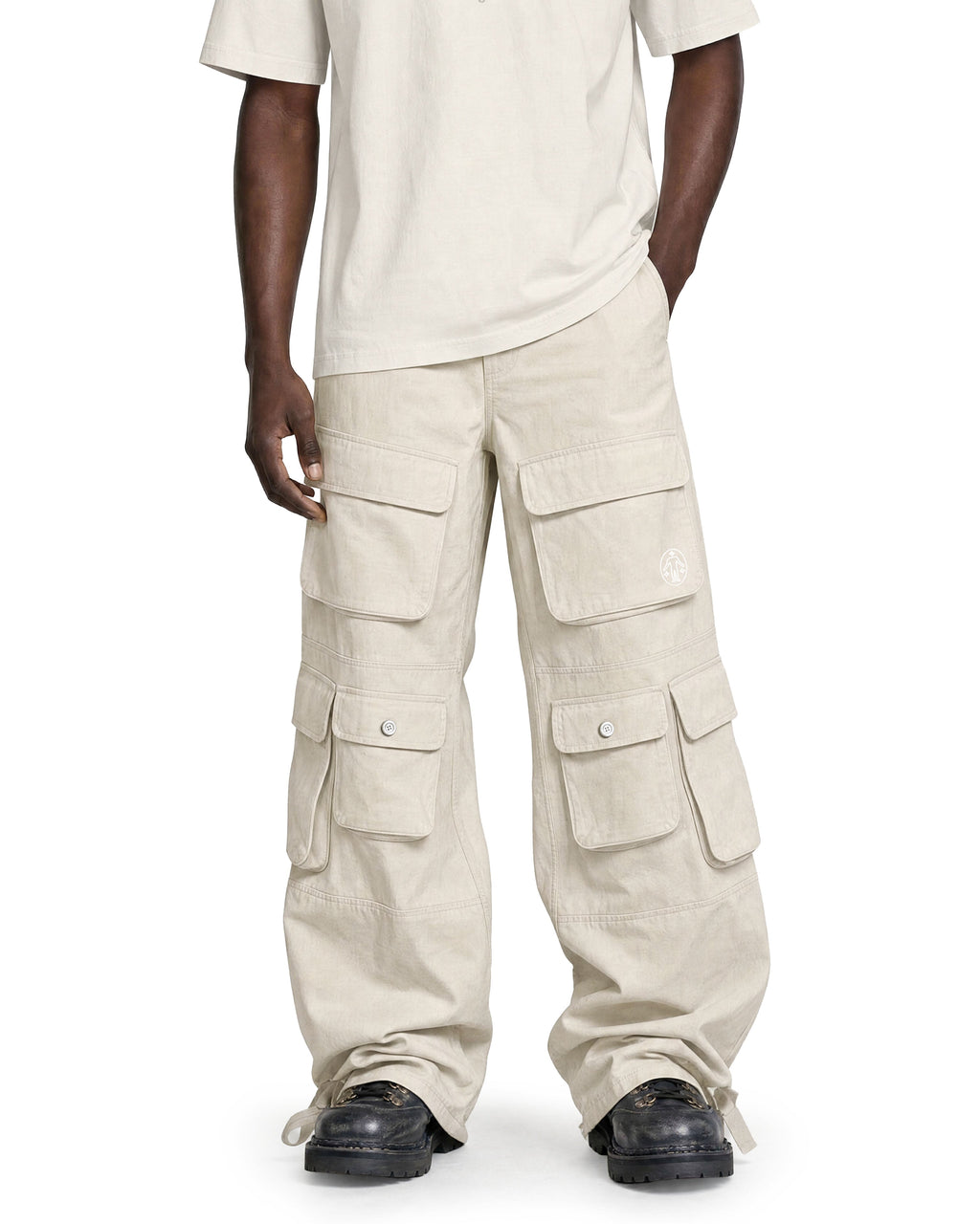 Cargo Wide Pants Beige