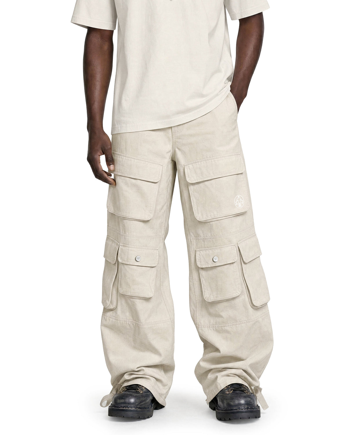Cargo Wide Pants Beige