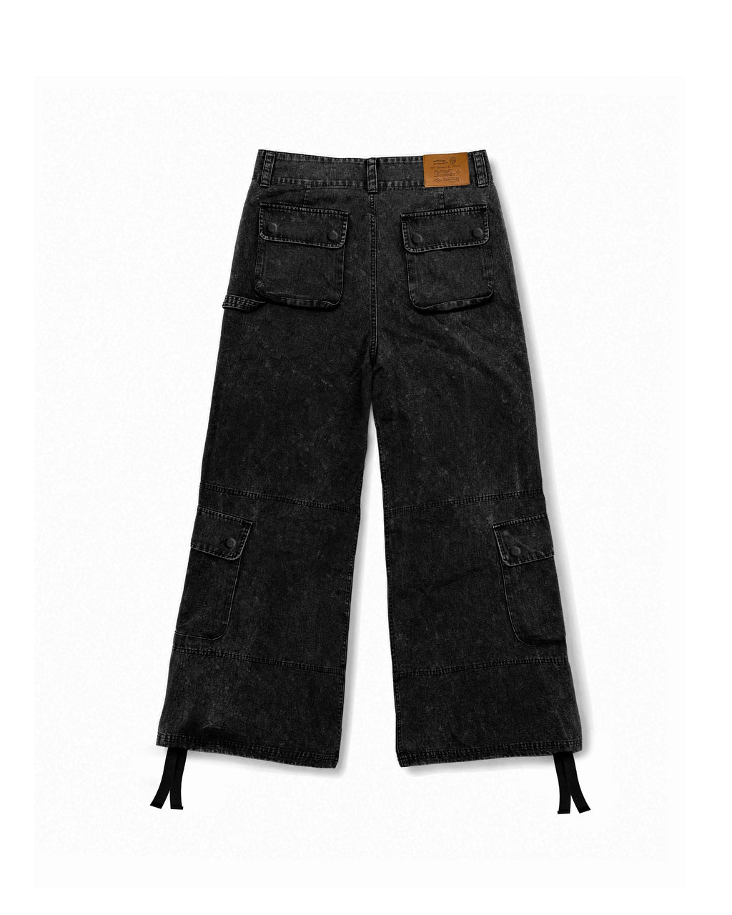 Cargo Wide Pants Washed Black