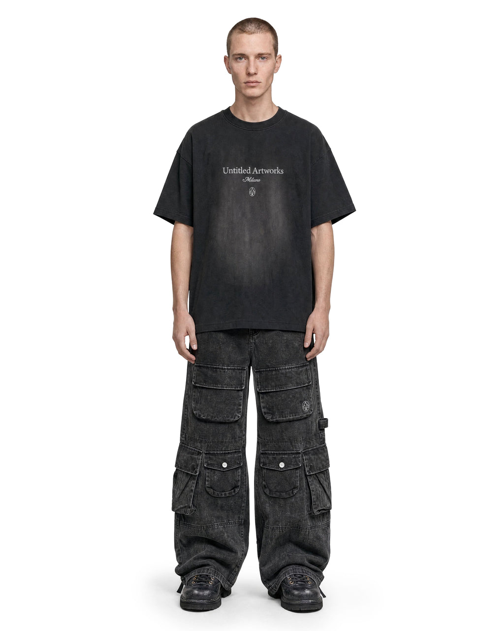 Cargo Pants Washed Black