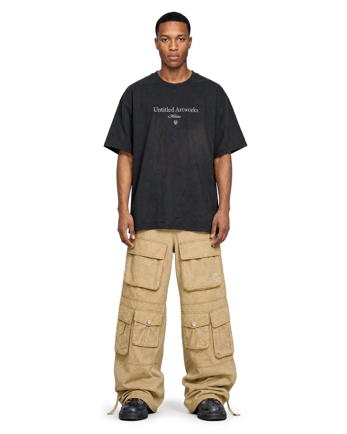 Cargo Wide Pants Washed Desert