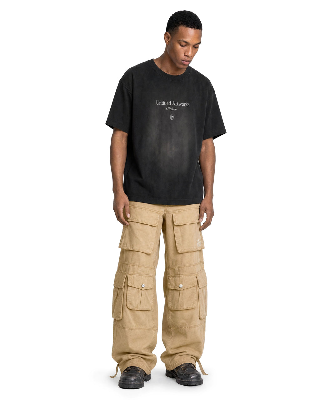 Cargo Wide Pants Washed Desert