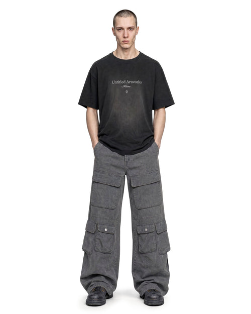 Cargo Wide Pants Washed Grey