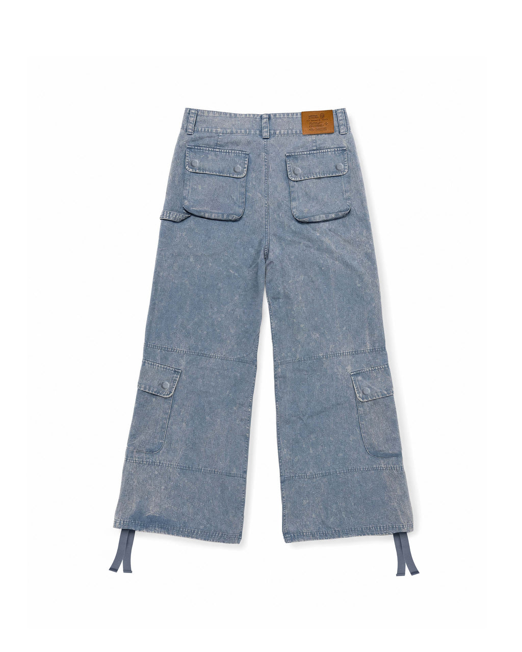 Cargo Wide Pants Washed Light Blue