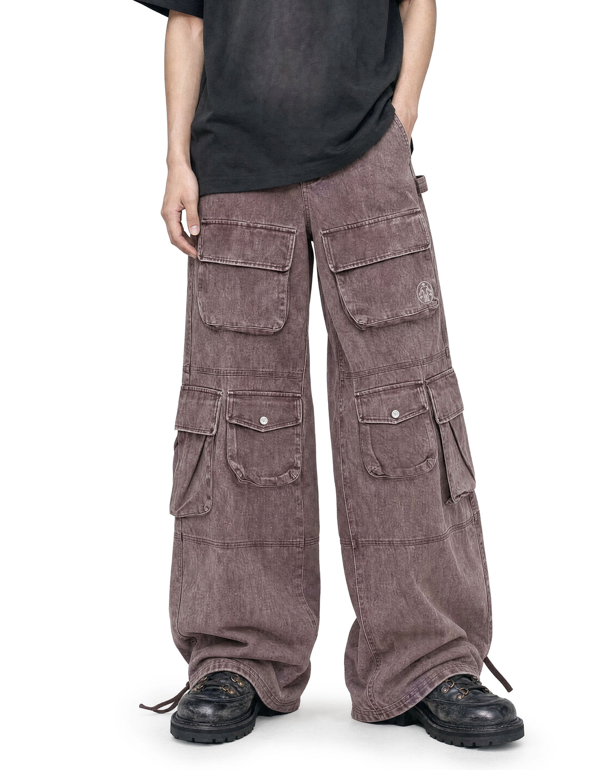 Cargo Wide Washed Pants Rust