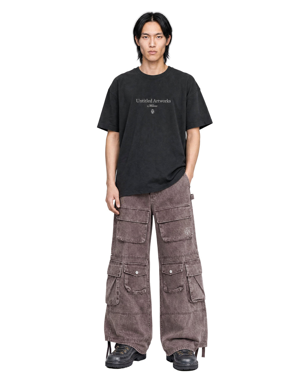 Cargo Wide Washed Pants Rust