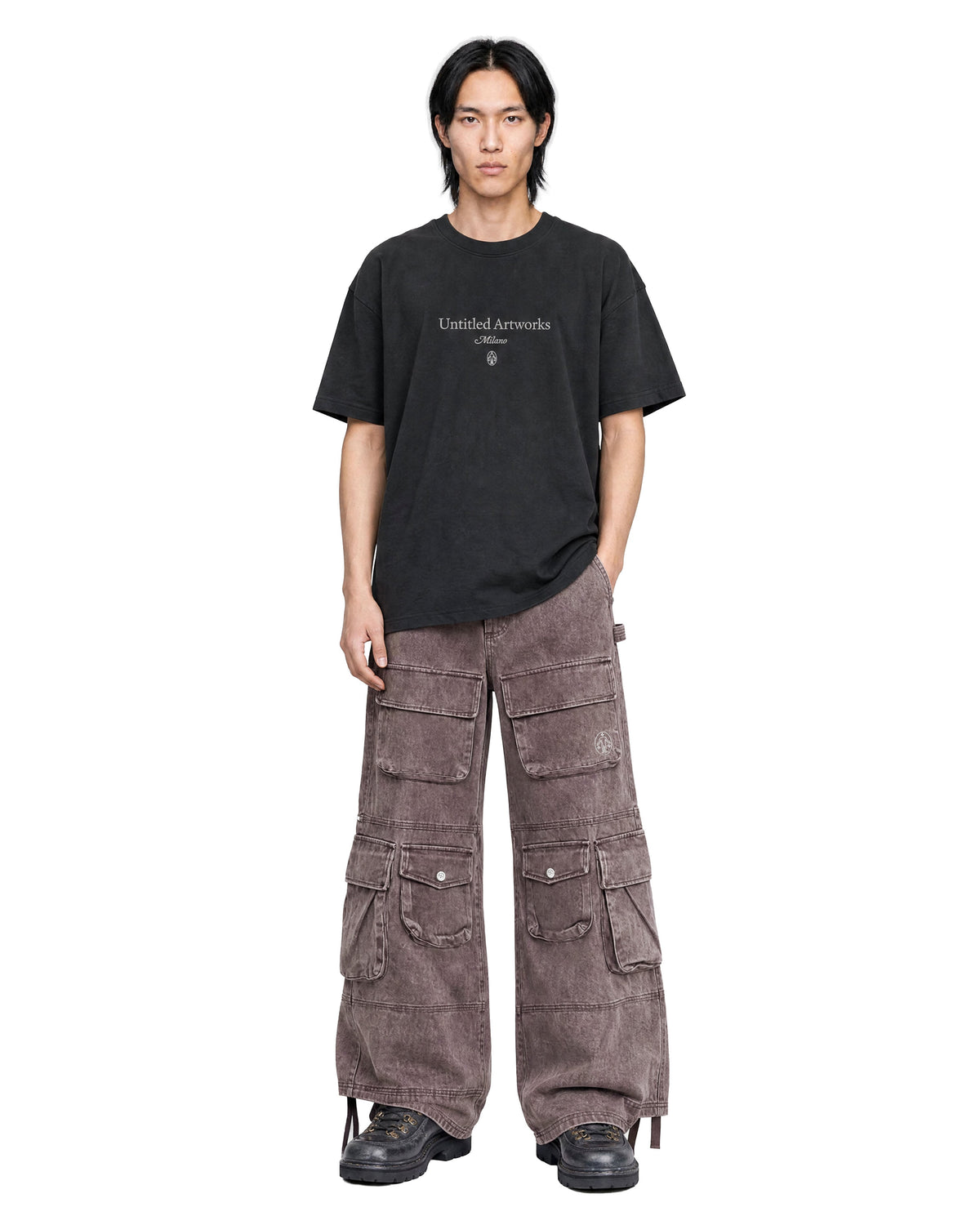 Cargo Wide Washed Pants Rust