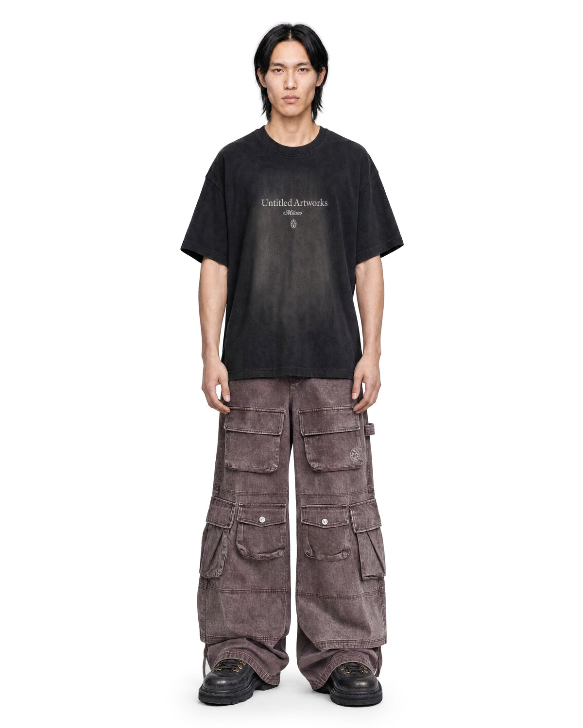 Cargo Wide Washed Pants Rust