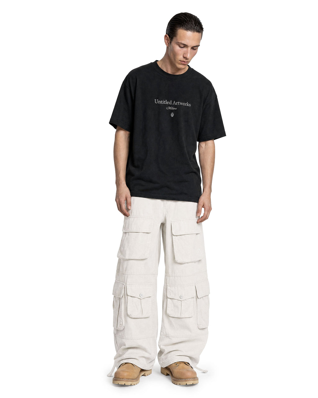 Cargo Wide Pants White