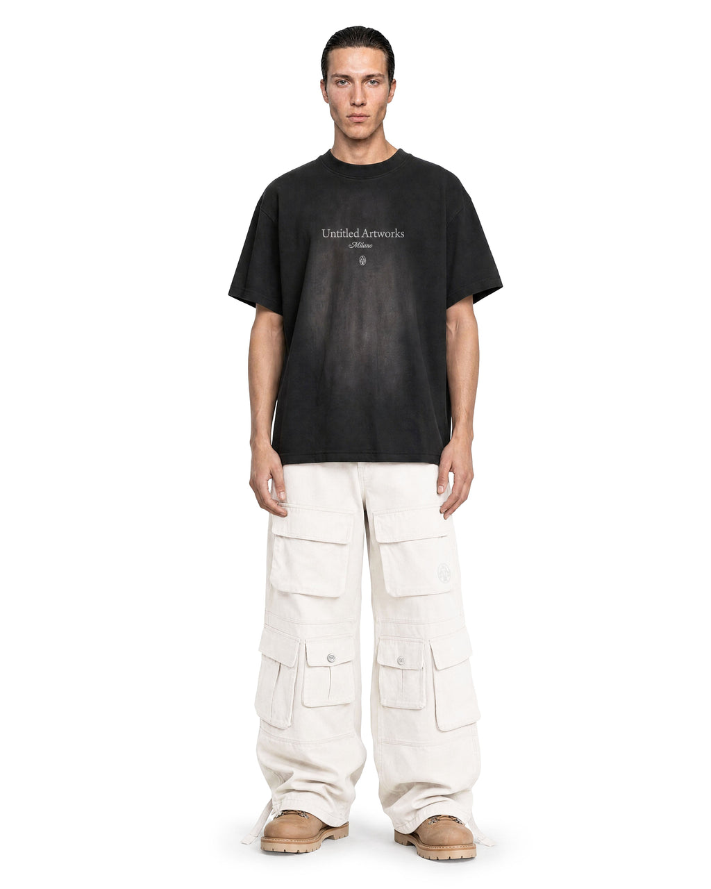 Cargo Wide Pants White