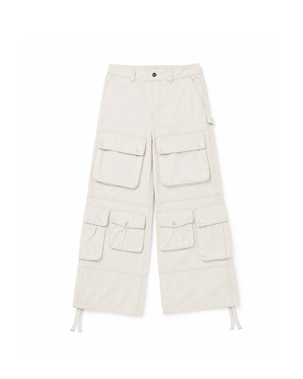 Cargo Wide Pants White