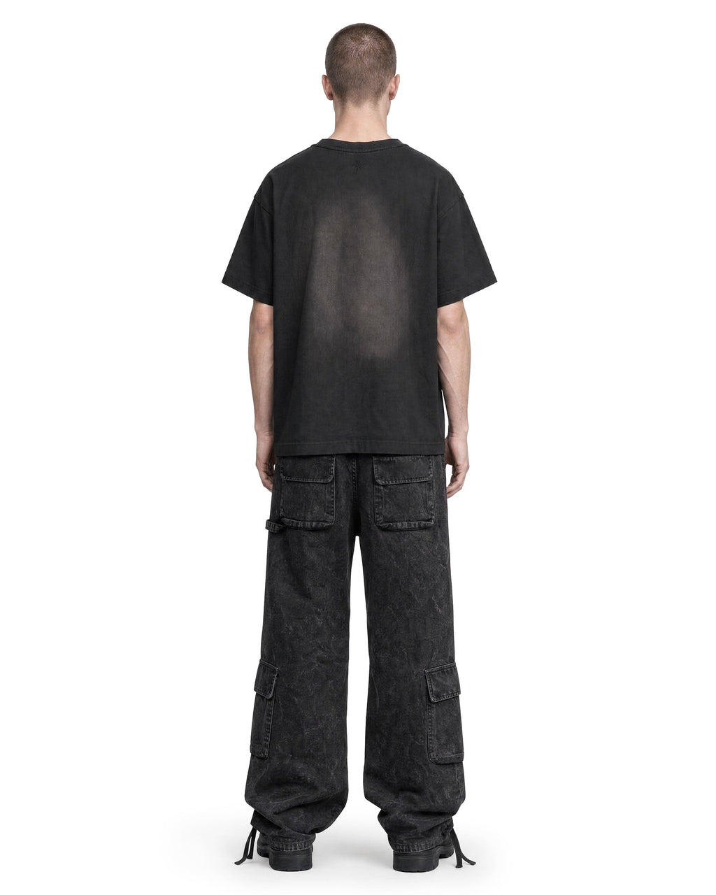 Cargo Wide Pants Washed Black