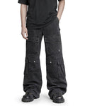 Cargo Wide Pants Washed Black