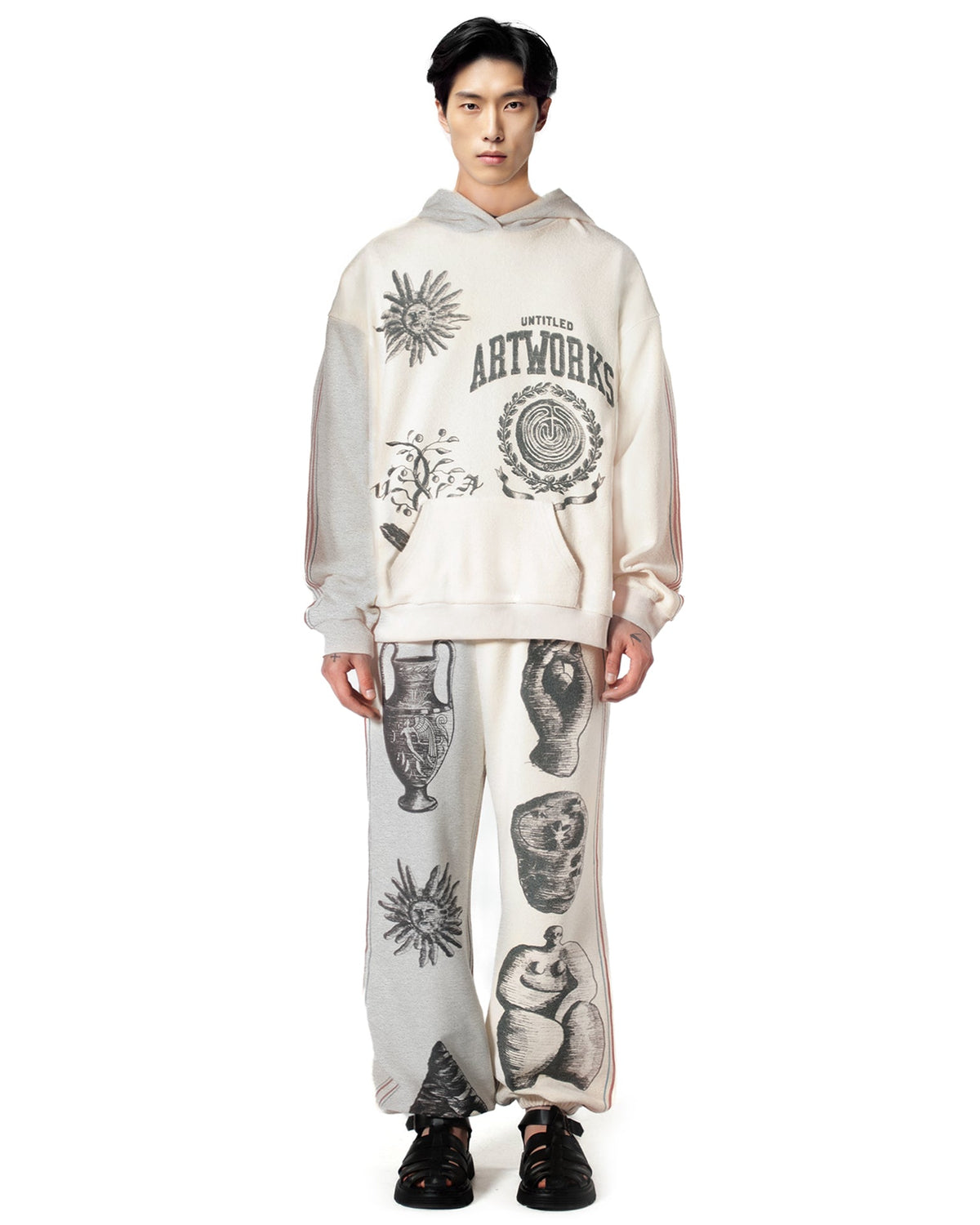 Hoodie Reversed Grey