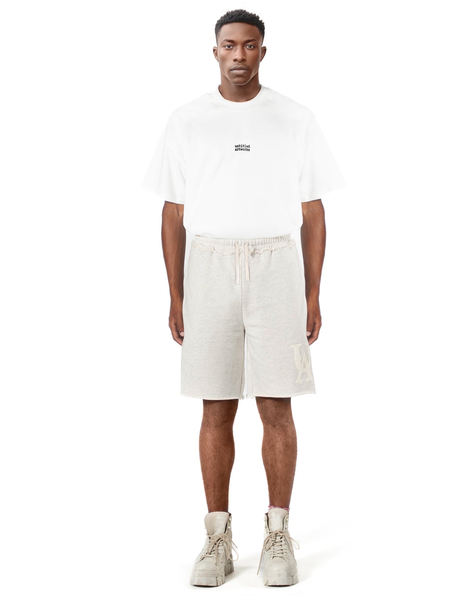 Grey Melange Sweat Shorts