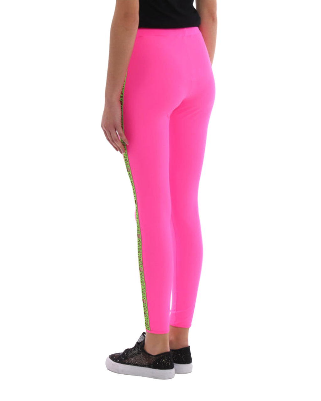 Side Bands Fuchsia Nylon Leggings