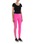 Side Bands Fuchsia Nylon Leggings