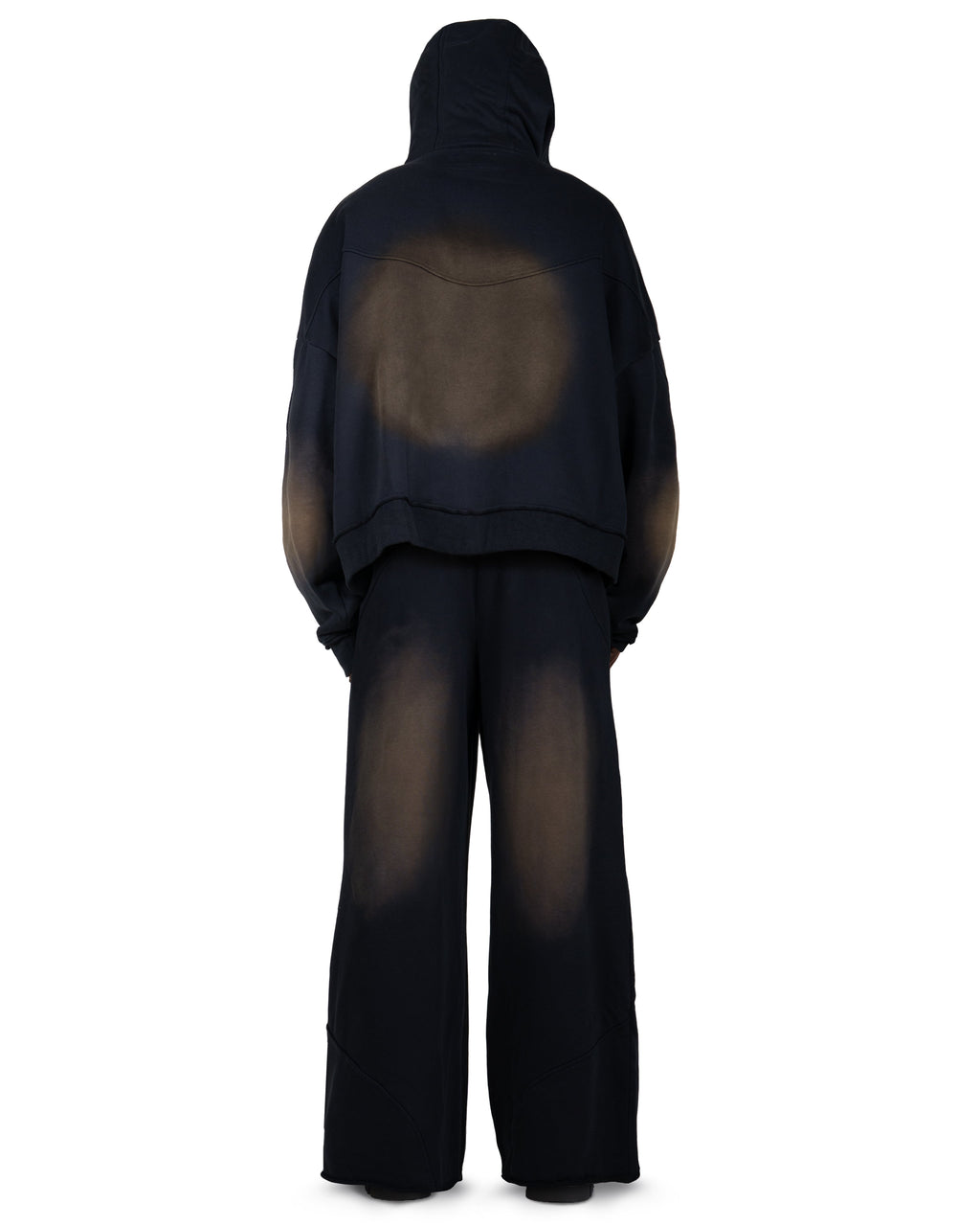 Sweat Pants Wide Dirty Black
